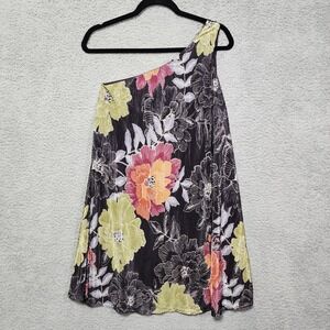 Paris Sunday Womens Dress Size XS Floral One Shoulder‎ Stretch NWT